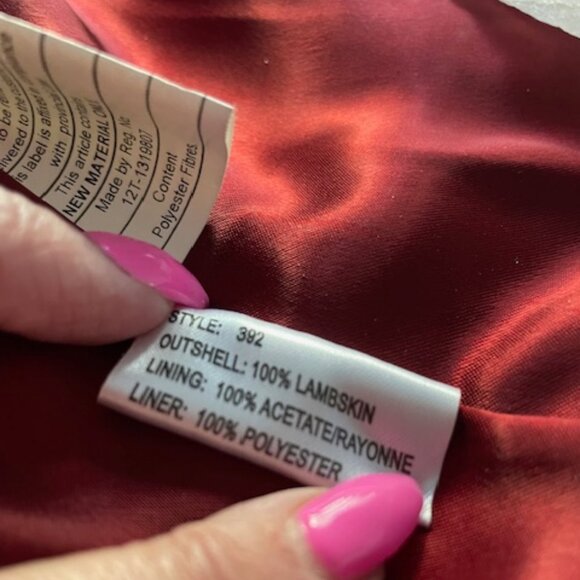 Ocean West Red Leather Lambskin Jacket Size 4 - Picture 3 of 4